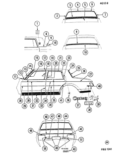 BODY MOLDINGS-SHEET METAL-REAR COMPARTMENT HARDWARE-ROOF HARDWARE Buick Regal 1982-1982 G69 MOLDINGS/BODY