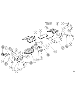FUEL SYSTEM-EXHAUST-EMISSION SYSTEM Buick Riviera 1982-1983 E EXHAUST SYSTEM-V8 (LV2/307Y)