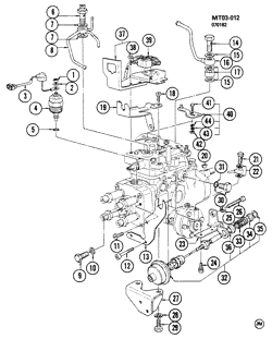 FUEL SYSTEM-EXHAUST-EMISSION SYSTEM Pontiac T1000 1982-1984 T INJECTION PUMP/FUEL-1.8L L4 (LJ5/1.8D) DIESEL (EXC CALIF)