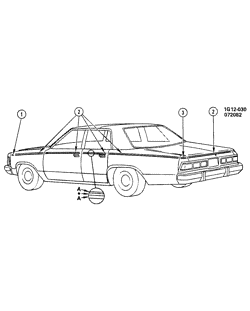 МОЛДИНГИ КУЗОВА-ЛИСТОВОЙ МЕТАЛ-ФУРНИТУРА ЗАДНЕГО ОТСЕКА-ФУРНИТУРА КРЫШИ Chevrolet Monte Carlo 1983-1983 G69 STRIPES/BODY (W/D85)