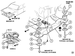 BODY MOUNTING-AIR CONDITIONING-AUDIO/ENTERTAINMENT Chevrolet Celebrity 1982-1982 A BODY MOUNTING