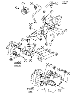 FUEL SYSTEM-EXHAUST-EMISSION SYSTEM Buick Regal 1982-1983 G A.I.R. PUMP MOUNTING-3.8L V6 (LC8/231-3,8)