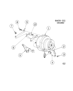 BODY MOUNTING-AIR CONDITIONING-AUDIO/ENTERTAINMENT Cadillac Deville 1984-1984 D A/C COMPRESSOR MOUNTING-6.0L V8 (L61/368-6,L62/368-9)