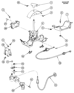 FREINS Buick Skylark 1983-1985 X SHIFT CONTROL/AUTOMATIC TRANSMISSION FLOOR
