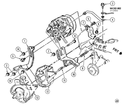 DÉMARREUR - ALTERNATEUR - ALLUMAGE - ÉLECTRIQUE - LAMPES Buick Electra 1985-1985 C GENERATOR MOUNTING-V6 30.L,3.8L (3.0E,3.8C)(LK9,LN3)