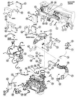 FUEL SYSTEM-EXHAUST-EMISSION SYSTEM Pontiac Phoenix 1982-1982 X EMISSION CONTROLS-L4 (LR8/2.5R)