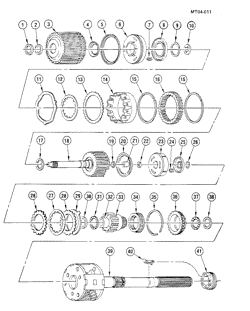 BRAKES Chevrolet Chevette 1982-1987 T AUTOMATIC TRANSMISSION (MD2) THM180C CLUTCH-SUN GEAR & PLANETARY CARRIER