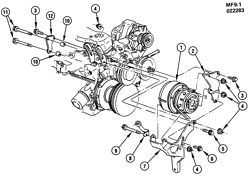 SUP. DE CARR. - AIR CLIM.- AUDIO/DIVERTISSEMENT Chevrolet Camaro 1982-1982 F A/C COMPRESSOR MOUNTING-2.5L L4 (LQ9/2.5-2)