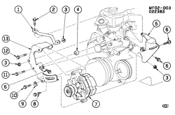 STARTER-GENERATOR-IGNITION-ELECTRICAL-LAMPS Pontiac Firebird 1982-1982 F GENERATOR MOUNTING-L4 (LQ8/2.5F,LQ9/2.5-2, W/A.C.)