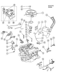ТОПЛИВНАЯ СИСТЕМА-ВЫХЛОП-]СИСТЕМА КОНТРОЛЯ ТОКСИЧНОСТИ ВЫХЛ. ГАЗОВ Chevrolet Malibu 1983-1983 G EMISSION CONTROLS-V6 (LT6/4.3V) DIESEL
