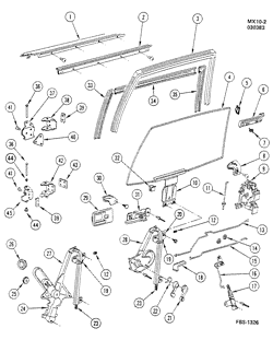 PARE-BRISE - ESSUI-GLACE - RÉTROVISEURS - TABLEAU DE BOR - CONSOLE - PORTES Buick Skylark 1982-1985 X DOOR HARDWARE/REAR