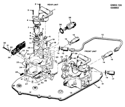 FUEL SYSTEM-EXHAUST-EMISSION SYSTEM Pontiac Firebird 1982-1984 F THROTTLE BODY INJECTION UNITS (TBI) (MODEL 400)(5.0L)