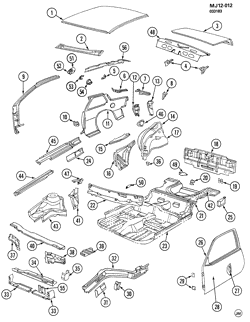 BODY MOLDINGS-SHEET METAL-REAR COMPARTMENT HARDWARE-ROOF HARDWARE Chevrolet Cavalier 1982-1983 J27 SHEET METAL/BODY