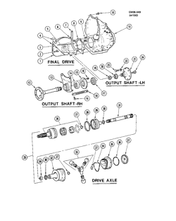 FRONT SUSPENSION STEERING Cadillac Eldorado 1976-1978 E FINAL DRIVE OUTPUT SHAFTS & DRIVE AXLE