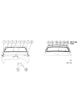 BODY MOLDINGS-SHEET METAL-REAR COMPARTMENT HARDWARE-ROOF HARDWARE Buick Lesabre 1982-1982 BN MOLDINGS/BODY-REAR