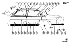 MOLDURAS DA CARROCERIA-PLACA DE METAL-PEÇAS DO COMPARTIMENTO TRASEIRO-PEÇAS DO TETO Cadillac Fleetwood Limousine 1984-1984 DW69 MOLDINGS/BODY-SIDE
