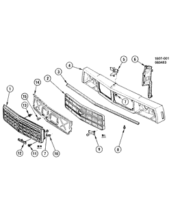 COOLING SYSTEM-GRILLE-OIL SYSTEM Chevrolet Caprice 1982-1985 B GRILLE/RADIATOR