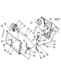 BODY MOUNTING-AIR CONDITIONING-AUDIO/ENTERTAINMENT Chevrolet Citation 1982-1985 X A/C REFRIGERATION SYSTEM-2.5L L4 (LR8/2.5R)
