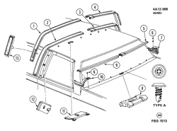 BODY MOLDINGS-SHEET METAL-REAR COMPARTMENT HARDWARE-ROOF HARDWARE Buick Century 1982-1988 A27 MOLDINGS/BODY-ABOVE BELT (W/CB4)