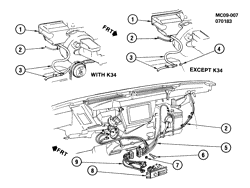 BODY MOUNTING-AIR CONDITIONING-AUDIO/ENTERTAINMENT Buick Electra 1985-1985 C A/C CONTROL SYSTEM VACUUM (C60)