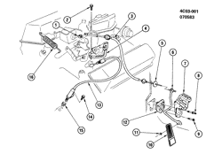 FUEL SYSTEM-EXHAUST-EMISSION SYSTEM Buick Electra 1985-1985 C ACCELERATOR CONTROL-V6 3.0L (3.0E)(LK9)