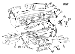 BODY MOUNTING-AIR CONDITIONING-AUDIO/ENTERTAINMENT Chevrolet Celebrity 1982-1986 A AIR DISTRIBUTION SYSTEM