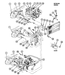 КРЕПЛЕНИЕ КУЗОВА-КОНДИЦИОНЕР-АУДИОСИСТЕМА Pontiac Firebird 1982-1984 F A/C REFRIGERATION SYSTEM