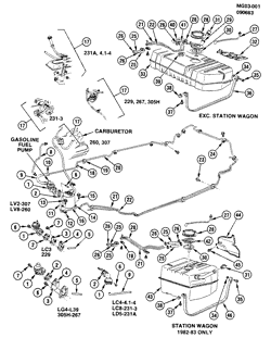 SISTEMA DE COMBUSTÍVEL-ESCAPE-SISTEMA DE EMISSÕES Chevrolet Monte Carlo 1982-1984 G FUEL SUPPLY SYSTEM