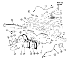 FRONT END SHEET METAL-HEATER-VEHICLE MAINTENANCE Chevrolet Celebrity 1982-1987 A HEATER & DEFROSTER SYSTEM (C41)