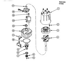 STARTER-GENERATOR-IGNITION-ELECTRICAL-LAMPS Pontiac J2000 1982-1986 J DISTRIBUTOR/IGNITION-1.8L L4