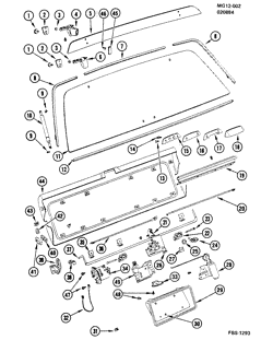 BODY MOLDINGS-SHEET METAL-REAR COMPARTMENT HARDWARE-ROOF HARDWARE Chevrolet El Camino 1982-1983 G35 TAILGATE HARDWARE