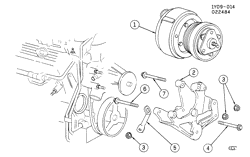 BODY MOUNTING-AIR CONDITIONING-AUDIO/ENTERTAINMENT Chevrolet Corvette 1985-1987 Y A/C COMPRESSOR MOUNTING (L98)