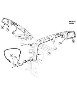 WINDSHIELD-WIPER-MIRRORS-INSTRUMENT PANEL-CONSOLE-DOORS Buick Skylark 1984-1984 X MIRROR/REAR VIEW-EXTERIOR