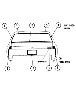 BODY MOLDINGS-SHEET METAL-REAR COMPARTMENT HARDWARE-ROOF HARDWARE Chevrolet Caprice 1985-1985 B69 MOLDINGS/BODY-REAR