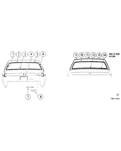 BODY MOLDINGS-SHEET METAL-REAR COMPARTMENT HARDWARE-ROOF HARDWARE Buick Lesabre 1984-1984 BP37 MOLDINGS/BODY-REAR