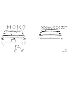BODY MOLDINGS-SHEET METAL-REAR COMPARTMENT HARDWARE-ROOF HARDWARE Buick Lesabre 1985-1985 BP37 MOLDINGS/BODY-REAR