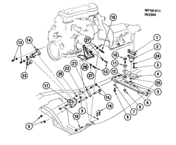 6-ЦИЛИНДРОВЫЙ ДВИГАТЕЛЬ Chevrolet Camaro 1982-1986 F ENGINE & TRANSMISSION MOUNTING-L4 (LQ9/2.5-2)