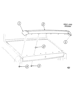 BODY MOLDINGS-SHEET METAL-REAR COMPARTMENT HARDWARE-ROOF HARDWARE Buick Regal 1984-1987 G47 SPOILER/REAR COMPARTMENT LID (T43)