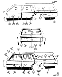 BODY MOLDINGS-SHEET METAL-REAR COMPARTMENT HARDWARE-ROOF HARDWARE Chevrolet Impala 1985-1985 B35 MOLDINGS/BODY