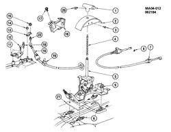 5-СКОРОСТНАЯ МЕХАНИЧЕСКАЯ КОРОБКА ПЕРЕДАЧ Buick Century 1984-1984 A SHIFT CONTROL/AUTOMATIC TRANSMISSION FLOOR (D55)