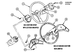 FRONT SUSPENSION-STEERING Buick Century 1984-1984 A STEERING WHEEL & HORN PARTS
