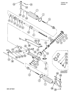 FRONT SUSPENSION-STEERING Buick Century 1985-1987 A STEERING ASM/RACK & PINION-POWER