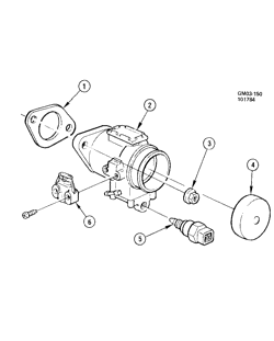 FUEL SYSTEM-EXHAUST-EMISSION SYSTEM Buick Riviera 1984-1985 E THROTTLE BODY/SFI-3.8L V6 (LM9/231-9)