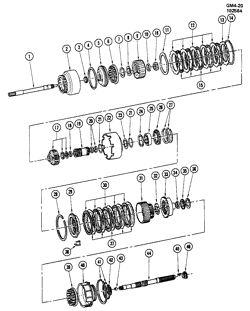 3-SPEED MANUAL TRANSMISSION Buick Regal 1976-1981 THM350/THM250C A.T INTERNAL COMPONENTS (M38/M31/M33)