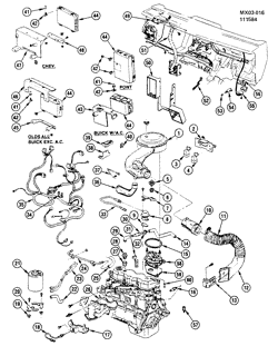 FUEL SYSTEM-EXHAUST-EMISSION SYSTEM Pontiac Phoenix 1984-1984 X EMISSION CONTROLS-L4 (LR8/2.5R)