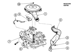FUEL SYSTEM-EXHAUST-EMISSION SYSTEM Pontiac 6000 1985-1985 A AIR INTAKE SYSTEM-V6 (LE2/2.8X)