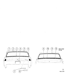 BODY MOLDINGS-SHEET METAL-REAR COMPARTMENT HARDWARE-ROOF HARDWARE Buick Lesabre 1984-1984 BN MOLDINGS/BODY-REAR