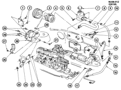 FRONT SUSPENSION-STEERING Pontiac J2000 1982-1984 J STEERING PUMP MOUNTING-1.8L L4 (LH8/1.8-0)