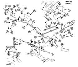 FRONT SUSPENSION-STEERING Cadillac Seville 1986-1986 K STEERING SYSTEM & RELATED PARTS