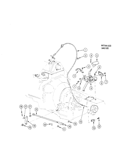 5-СКОРОСТНАЯ МЕХАНИЧЕСКАЯ КОРОБКА ПЕРЕДАЧ Chevrolet Chevette 1986-1987 T SHIFT CONTROL/AUTOMATIC TRANSMISSION FLOOR